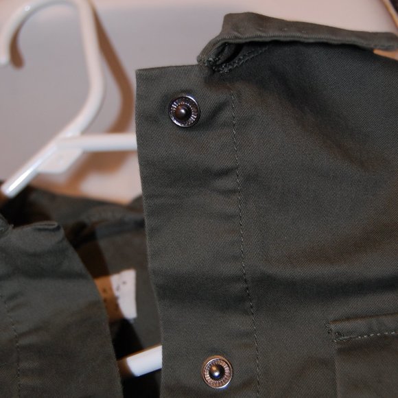 A New Day Women's Army Green Jacket W/ Decorative Beaded Pockets Size Small - Picture 11 of 15